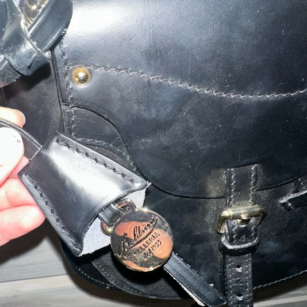 Boldrini selleria -Black Sveva Italian leather saddle bag - Picture 5 of 6